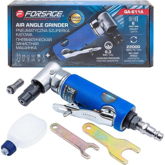 Пневмозачистная машинка Forsage (цанга 6 мм, 22000 об/мин) F-QA-611A(61561) Пневмозачистная машинка Forsage (цанга 6 мм, 22000 об/мин) F-QA-611A(61561)