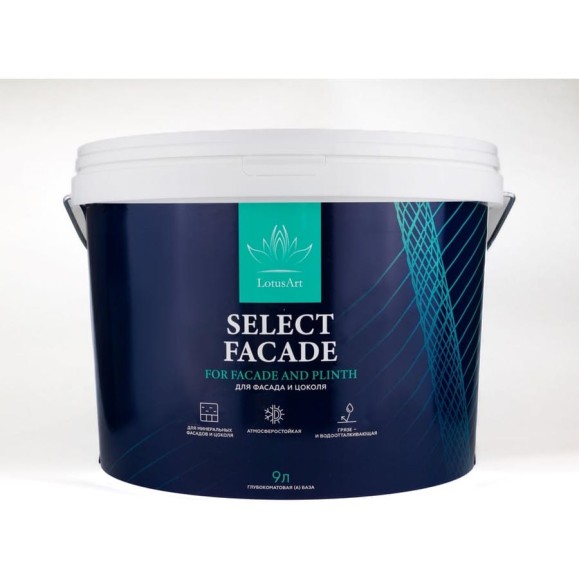 Краска для фасадных работ LotusArt Select Facade (A) 9 л LSFA08010 Краска для фасадных работ LotusArt Select Facade (A) 9 л LSFA08010