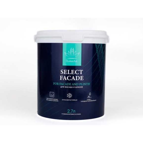 Краска для фасадных работ LotusArt Select Facade (A) 2,7 л LSFA08027 Краска для фасадных работ LotusArt Select Facade (A) 2,7 л LSFA08027