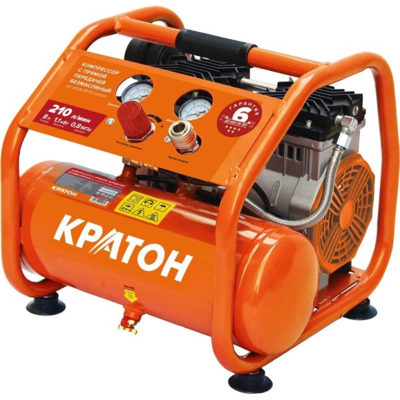 Компрессор с прямой передачей безмасляный Кратон AC-210-8-OFHS-сomfort 3 01 01 058 Компрессор с прямой передачей безмасляный Кратон AC-210-8-OFHS-сomfort 3 01 01 058