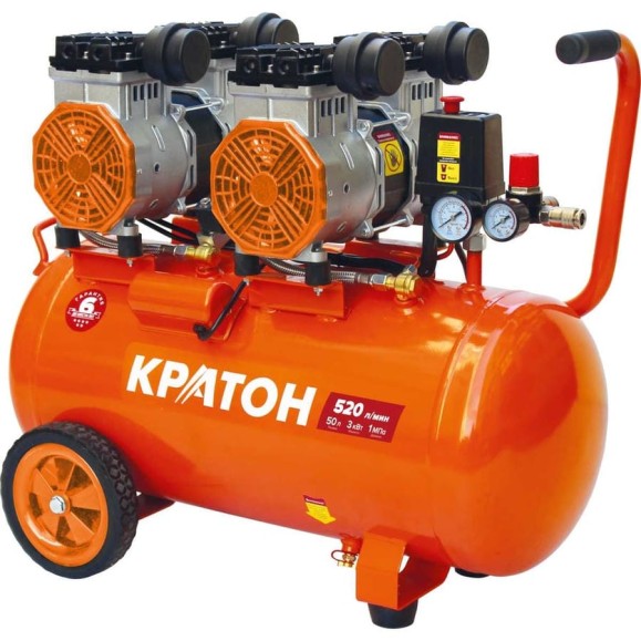 Компрессор с прямой передачей безмасляный Кратон AC-520-50-OFHS 3 01 01 059