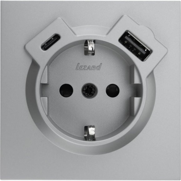 Розетка Lezard ZIMA с заземлением TC + USB разъем, серый матовый 704-7488-181TC Розетка Lezard ZIMA с заземлением TC + USB разъем, серый матовый 704-7488-181TC