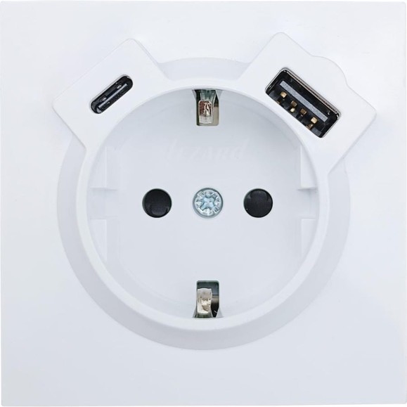 Розетка Lezard ZIMA с заземлением TC + USB разъем, белая 704-0288-181TC Розетка Lezard ZIMA с заземлением TC + USB разъем, белая 704-0288-181TC