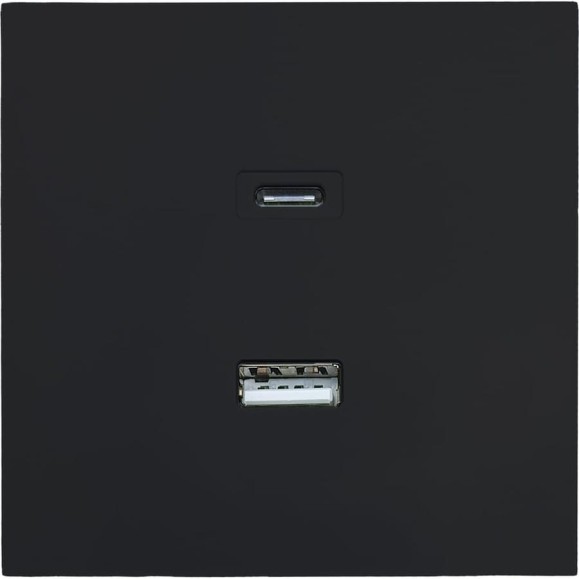 Розетка Lezard ZIMA TC+ USB разъем, черный бархат 704-4288-192TC
