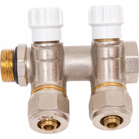 Коллектор AV Engineering с отсекающими вентилями, 3/4x2 выхода 16x2 AVE1132002