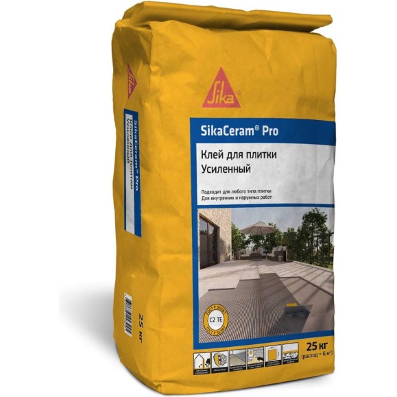 Плиточный клей SIKA Ceram Pro Мешок 25 кг, класс С2 ТЕ 498944 Плиточный клей SIKA Ceram Pro Мешок 25 кг, класс С2 ТЕ 498944