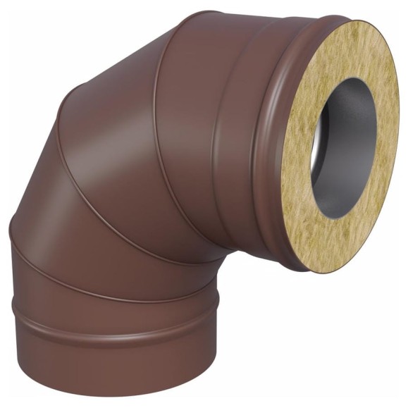 Колено сэндвича МЕТАЛЛИК И КО 90 градусов, 210x150 мм, Оц 0.50 AISI 430 0.80 (КОНДЕНСАТ) (RAL 8017) О0000148183