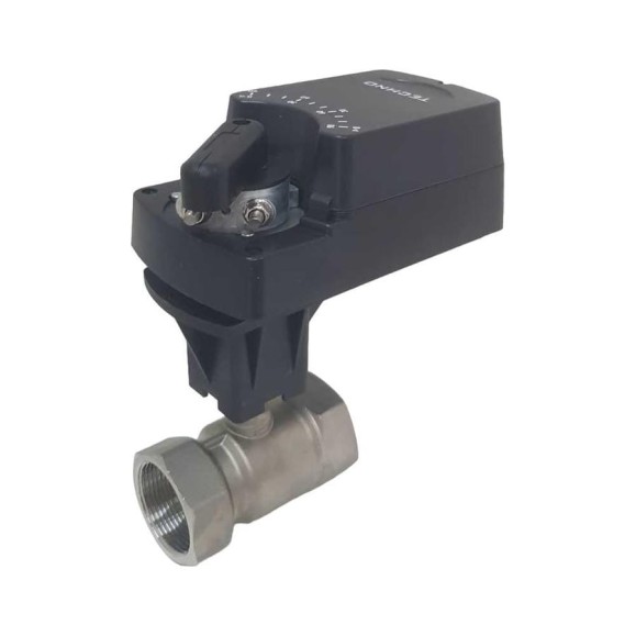 Двухходовой шаровый кран TECHNO HKS240-08DF/230V из нержавеющей стали 304, DN40, резьба G1-1/2, с электроприводом 8 Нм, 220 В, управление открыто/закрыто 660402 Двухходовой шаровый кран TECHNO HKS240-08DF/230V из нержавеющей стали 304, DN40, резьба G1-1/2, с электроприводом 8 Нм, 220 В, управление открыто/закрыто 660402