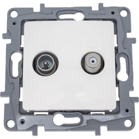 Двухкабельная розетка Legrand tv-sat etika белый 672257