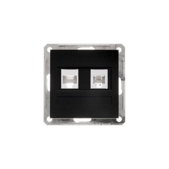 Розетка двойная RJ11+RJ45 Systeme Electric W59 160В, 1А, кат.5Е, механизм, ЧЕРНЫЙ БАРХАТ RSI-251TK5E-6-86 Розетка двойная RJ11+RJ45 Systeme Electric W59 160В, 1А, кат.5Е, механизм, ЧЕРНЫЙ БАРХАТ RSI-251TK5E-6-86