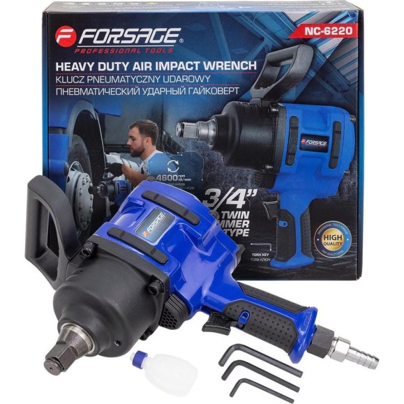 Гайковерт пневматический ударный Forsage 3/4 (2400Нм) F-NC-6220(61560) Гайковерт пневматический ударный Forsage 3/4 (2400Нм) F-NC-6220(61560)