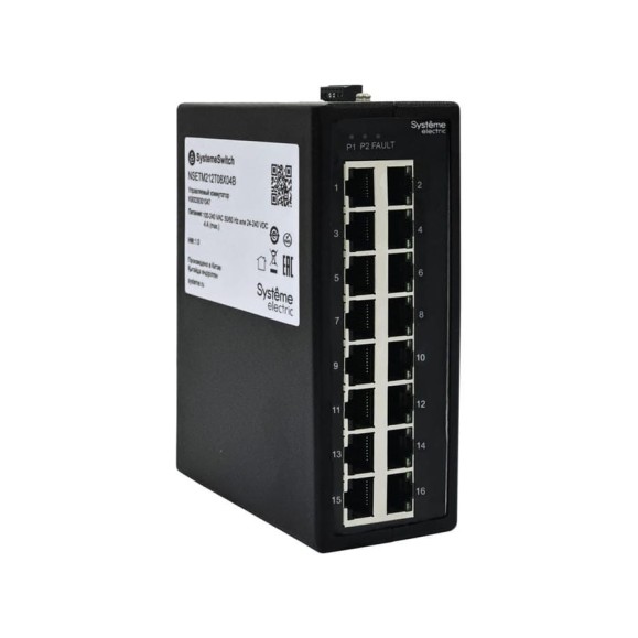 Неуправляемый промышленный коммутатор Systeme Electric Ethernet, 16x10/100BaseT NSETU116T16X00B Неуправляемый промышленный коммутатор Systeme Electric Ethernet, 16x10/100BaseT NSETU116T16X00B