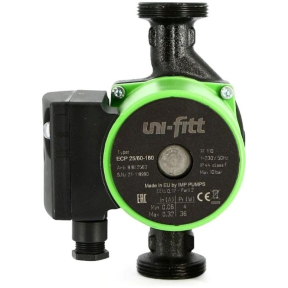 Насос циркуляционный Uni-Fitt энергоэффективный ECP 25/40 180 с гайками 918E2540