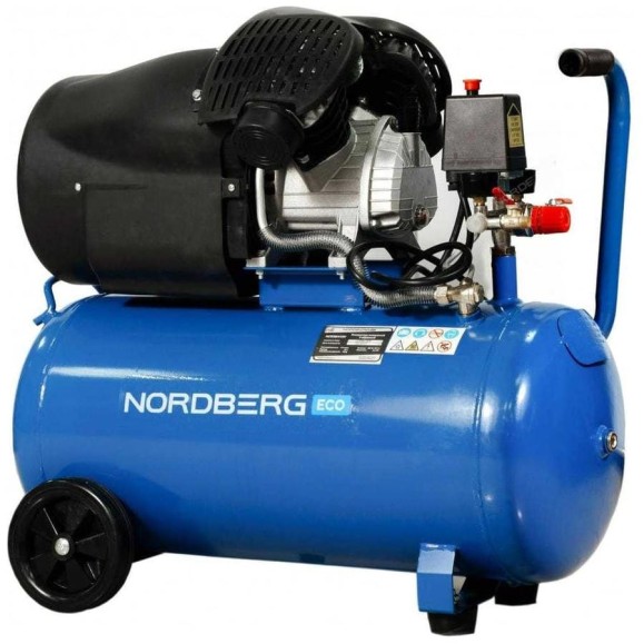 Компрессор поршневой NORDBERG V-образный 220В, ресив. 50л, 410л/мин NCE50/410V