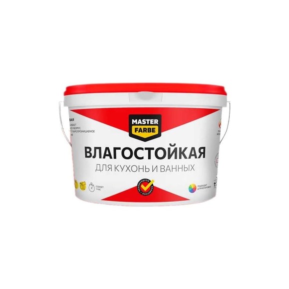 ВД краска MASTERFARBE ВЛАГОСТОЙКАЯ супербелая 6кг 4610091274417