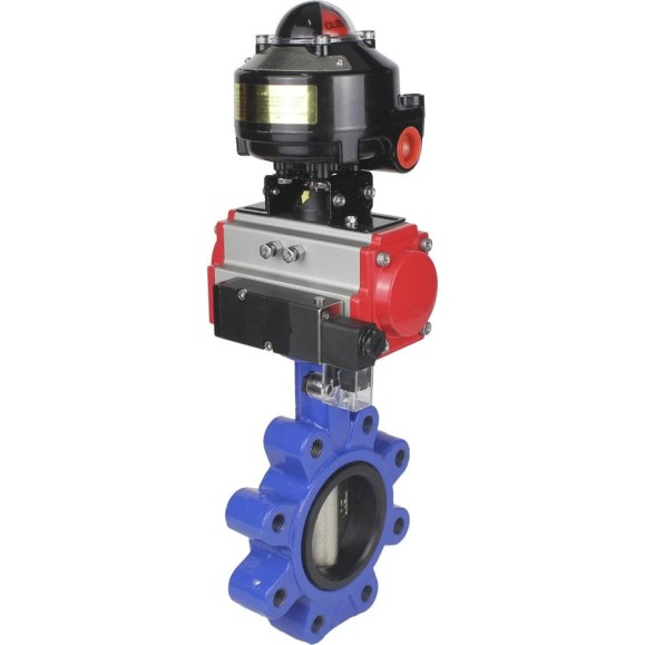 Затвор DN.ru QT450-304-NBR-2W-Fb-H Ду150 Ру16 LUG пн.привод, пн.распределитель, БКВ D050-51205 Затвор DN.ru QT450-304-NBR-2W-Fb-H Ду150 Ру16 LUG пн.привод, пн.распределитель, БКВ D050-51205