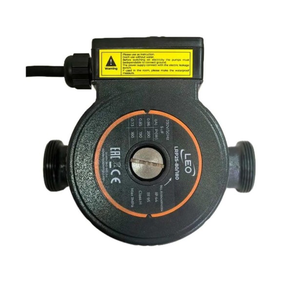 Циркуляционный насос LEO LRP 25-80/180, 160/190/200 Вт, 220В, Q 60/100/120 лмин, Hmax 5.5/6.5/7.1 м 904 Циркуляционный насос LEO LRP 25-80/180, 160/190/200 Вт, 220В, Q 60/100/120 лмин, Hmax 5.5/6.5/7.1 м 904