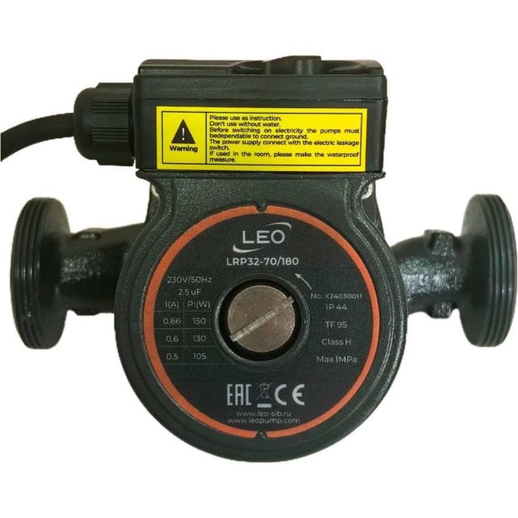 Циркуляционный насос LEO LRP 32-70/180, 105/130/150 Вт, 220В, Q 37/50/67 лмин, Hmax 5.2/6/6.3 м 1093 Циркуляционный насос LEO LRP 32-70/180, 105/130/150 Вт, 220В, Q 37/50/67 лмин, Hmax 5.2/6/6.3 м 1093