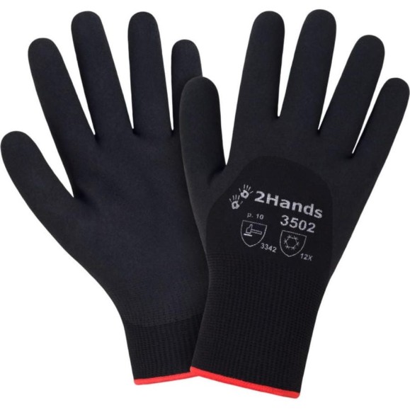 Перчатки утепленные 2Hands 3502, р-р 8, acrylic 7G/polyester 15G/ PVC Ultrafoam 3502 -  8