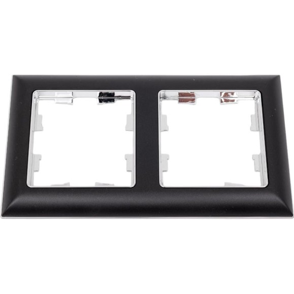 2-местная рамка IEK Brite ру-2-бр хром/черный BR-M22-12-2-K23 2-местная рамка IEK Brite ру-2-бр хром/черный BR-M22-12-2-K23