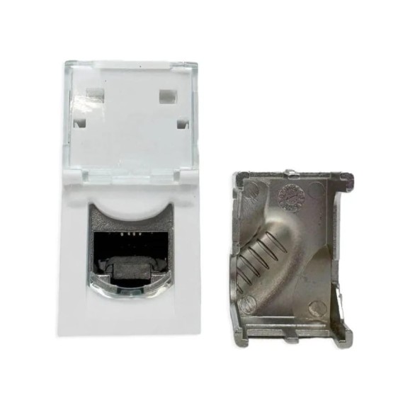 Компьютерная розетка Filum RJ45, FTP, CAT6, 45x22,5 мм (mosaic), toolles, белая FL-FP114-C6