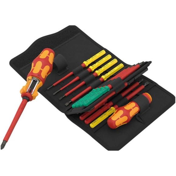 Набор насадок с отвёрткой-битодержателем WERA Kraftform Kompakt VDE 17 RA 1 Tool Finder c трещоткой, 17 пр. WE-006618 Набор насадок с отвёрткой-битодержателем WERA Kraftform Kompakt VDE 17 RA 1 Tool Finder c трещоткой, 17 пр. WE-006618