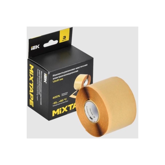 Изолента резиново-мастичная электроизоляционная IEK MIXTAPE PRO 1,6x51 мм, 3 м MT7-IZ36-D16-51-03 Изолента резиново-мастичная электроизоляционная IEK MIXTAPE PRO 1,6x51 мм, 3 м MT7-IZ36-D16-51-03