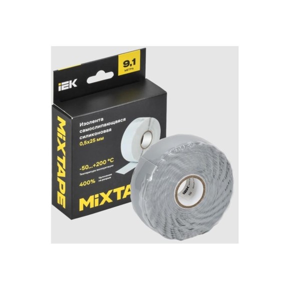 Изолента самослипающаяся силиконовая резиновая IEK MIXTAPE PRO 0,5x25 мм, 9,1 м MT7-IZ32-D05-25-D91 Изолента самослипающаяся силиконовая резиновая IEK MIXTAPE PRO 0,5x25 мм, 9,1 м MT7-IZ32-D05-25-D91
