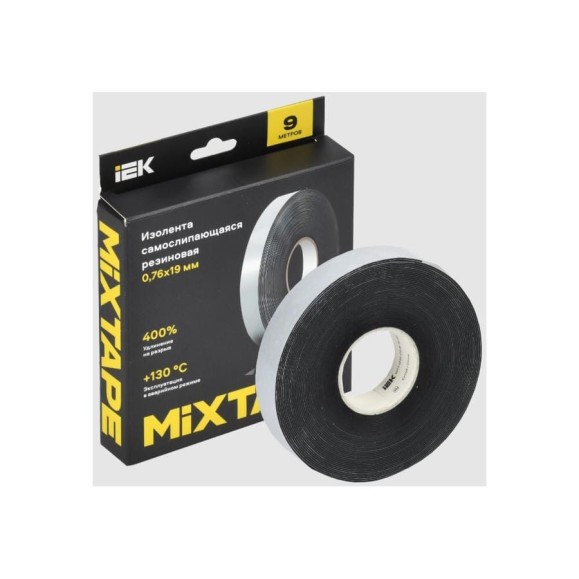 Изолента самослипающаяся резиновая с подложкой IEK MIXTAPE PRO 0,76x19 мм, 9 м MT7-IZ32-C076-19-09 Изолента самослипающаяся резиновая с подложкой IEK MIXTAPE PRO 0,76x19 мм, 9 м MT7-IZ32-C076-19-09