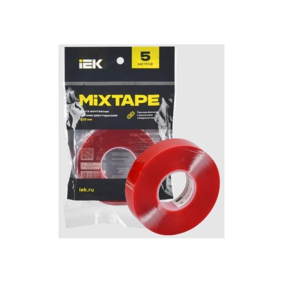 Лента монтажная IEK MIXTAPE PRO прочная, двусторонняя, 1x20 мм, 5 м MT7-LM30-01-20-05 Лента монтажная IEK MIXTAPE PRO прочная, двусторонняя, 1x20 мм, 5 м MT7-LM30-01-20-05