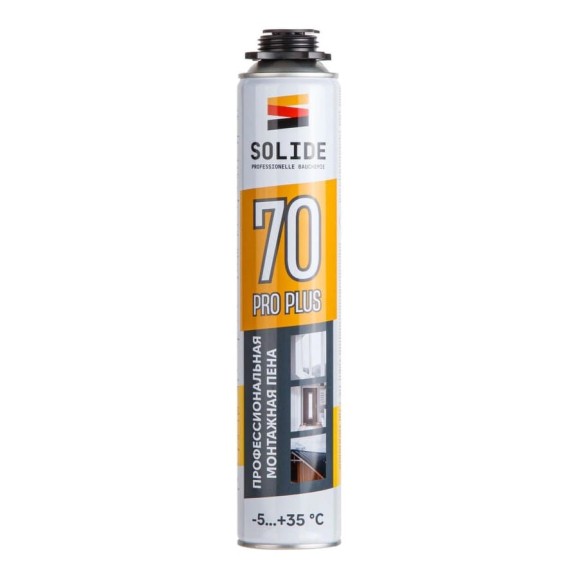 Пена монтажная профессиональная SOLIDE всесезонная Foam Pro Plus 70 750мл SL-68502-1 Пена монтажная профессиональная SOLIDE всесезонная Foam Pro Plus 70 750мл SL-68502-1