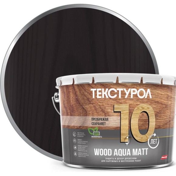 Деревозащитное средство на водной основе Текстурол WOOD AQUA MATT палисандр 10л Лк-00008242