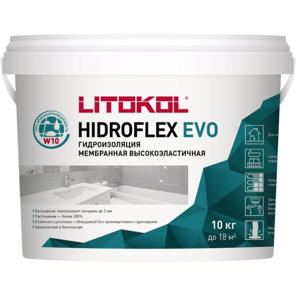 Мастика LITOKOL HIDROFLEX-гидроизол, 10 кг bucket 482570003