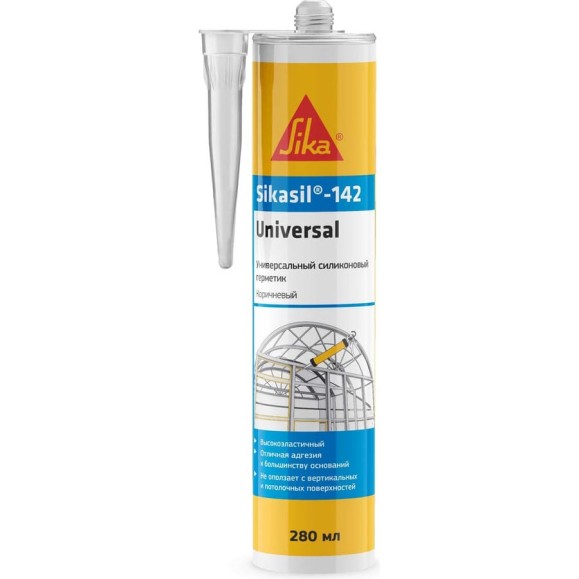 Универсальный силиконовый герметик SIKA sil-142 Universal коричневый, 280 мл 785045 Универсальный силиконовый герметик SIKA sil-142 Universal коричневый, 280 мл 785045