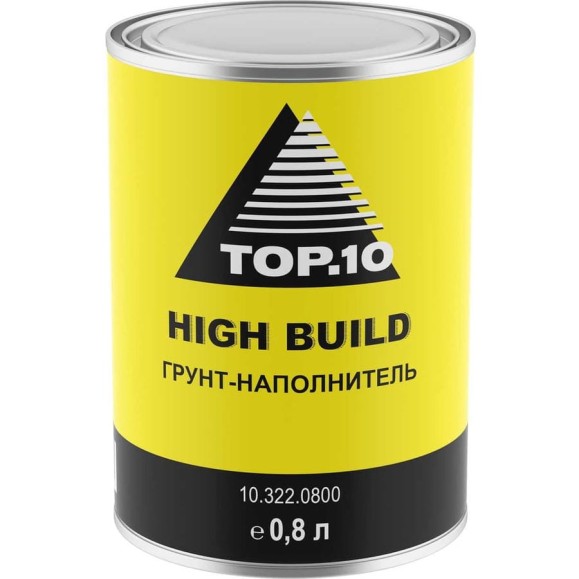 Грунт-наполнитель TOP.10 HIGH-BUILD 0,8л, черный 10.322.0800 Грунт-наполнитель TOP.10 HIGH-BUILD 0,8л, черный 10.322.0800