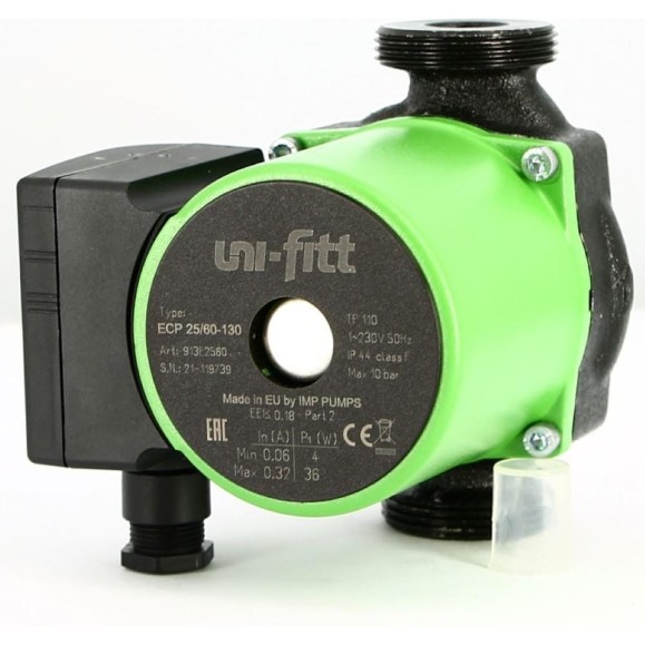 Насос циркуляционный энергоэффективный Uni-Fitt ECP 32/60 180 с гайками 918E3260 Насос циркуляционный энергоэффективный Uni-Fitt ECP 32/60 180 с гайками 918E3260