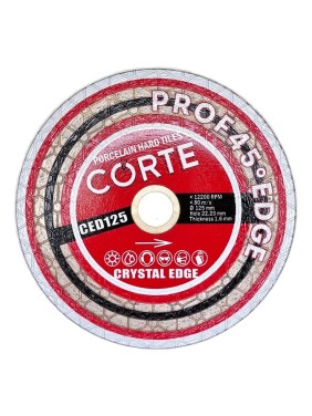 Диск алмазный CORTE для УШМ 22,2 мм 125х1,6х25 мм. CRYSTAL EDGE CED125
