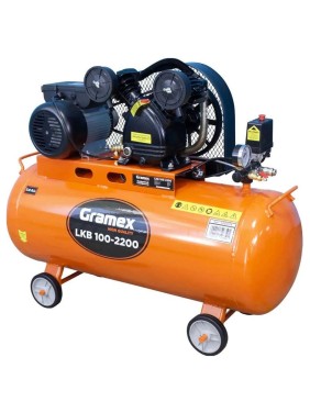 Воздушный компрессор GRAMEX LKB 100-2200 400л/мин, объем100л, 2.2кВт, 8бар, 2850об/мин 020079 Воздушный компрессор GRAMEX LKB 100-2200 400л/мин, объем100л, 2.2кВт, 8бар, 2850об/мин 020079