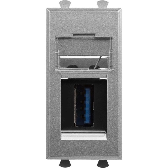 Розетка DKC USB 3.0 модульная, тип А А, Avanti, Закаленная сталь, 1 модуль 1 ШТ 4404301 Розетка DKC USB 3.0 модульная, тип А А, Avanti, Закаленная сталь, 1 модуль 1 ШТ 4404301