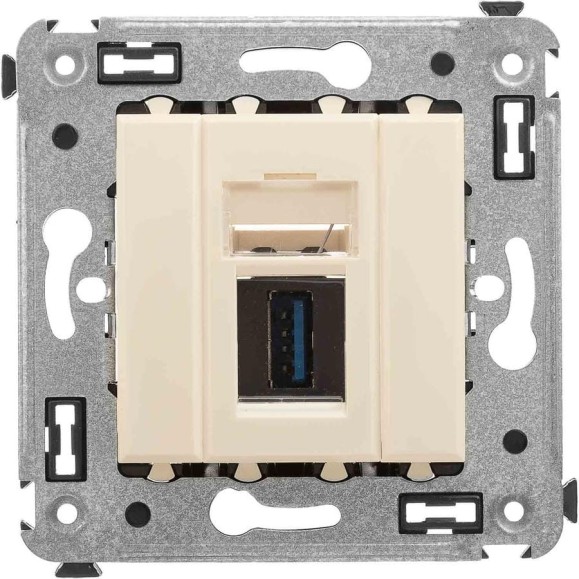 Розетка DKC USB 3.0 одинарная в стену, тип А А, Avanti, Ванильная дымка 1 ШТ 4405303 Розетка DKC USB 3.0 одинарная в стену, тип А А, Avanti, Ванильная дымка 1 ШТ 4405303