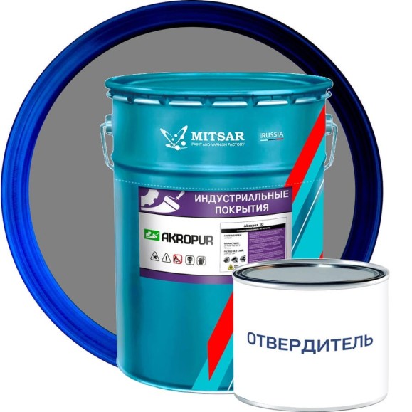 Эмаль по металлу Акропур м /24 кг+1 кг/ серый УТ000014547 Эмаль по металлу Акропур м /24 кг+1 кг/ серый УТ000014547