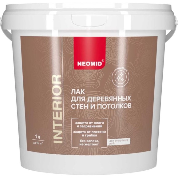 Акриловый лак для древесины NEOMID interior (1 л) - глянцевый Н -INTER-1-гл Акриловый лак для древесины NEOMID interior (1 л) - глянцевый Н -INTER-1-гл