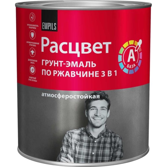 Грунт-эмаль 3 в 1 РАСЦВЕТ База А белая 2.7 кг 87398 Грунт-эмаль 3 в 1 РАСЦВЕТ База А белая 2.7 кг 87398