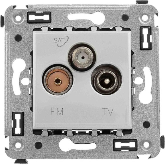 Розетка DKC TV FM SAT в стену, Avanti, Закаленная сталь 4404533 Розетка DKC TV FM SAT в стену, Avanti, Закаленная сталь 4404533