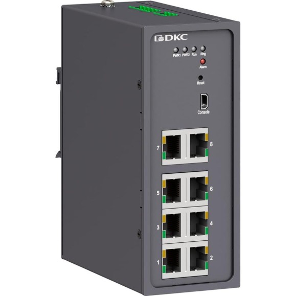 Промышленный управляемый коммутатор DKC 8×10/100Base T X портов RJ45, консольный порт Mini USB, 24 48В DC 18 72В DC , с р N2000 8T P N2000-8T-P1 Промышленный управляемый коммутатор DKC 8×10/100Base T X портов RJ45, консольный порт Mini USB, 24 48В DC 18 72В DC , с р N2000 8T P N2000-8T-P1