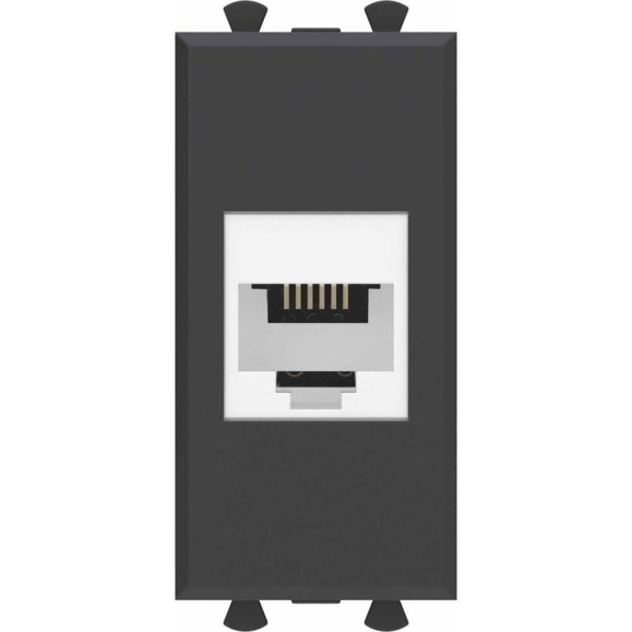 Телефонная розетка DKC RJ 12 без шторки модульная, Avanti, Черный матовый, 1 модуль 4412611 Телефонная розетка DKC RJ 12 без шторки модульная, Avanti, Черный матовый, 1 модуль 4412611