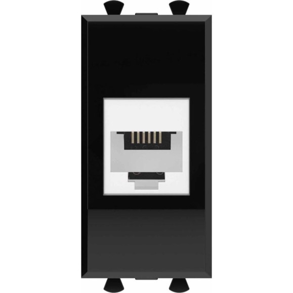Телефонная розетка DKC RJ 12 без шторки модульная, Avanti, Черный квадрат, 1 модуль 4402611 Телефонная розетка DKC RJ 12 без шторки модульная, Avanti, Черный квадрат, 1 модуль 4402611