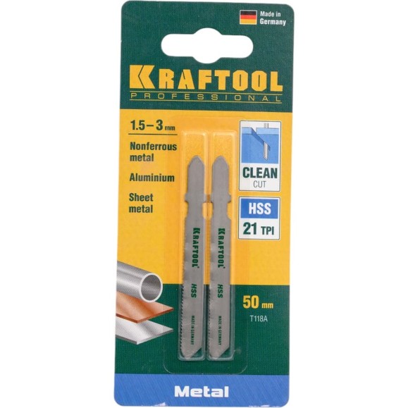 Пилка для лобзика по металлу (55 мм; 1.2 мм; HSS; 2 шт.) KRAFTOOL 159551-1,2 Пилка для лобзика по металлу (55 мм; 1.2 мм; HSS; 2 шт.) KRAFTOOL 159551-1,2