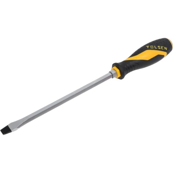 Шлицевая отвертка TOLSEN GRIPro Slotted 10.0 мм, 200 мм, силовая 20119 Шлицевая отвертка TOLSEN GRIPro Slotted 10.0 мм, 200 мм, силовая 20119