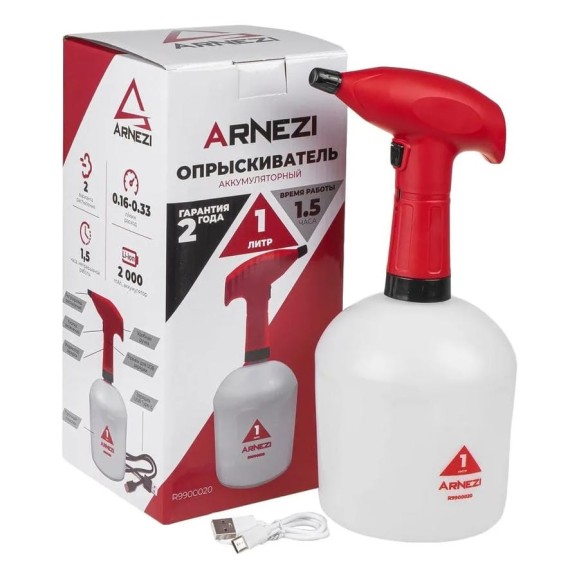 Электрический распылитель опрыскиватель ARNEZI 1 л аккумуляторный Li-ion 2000 mAh R9900020 Электрический распылитель опрыскиватель ARNEZI 1 л аккумуляторный Li-ion 2000 mAh R9900020